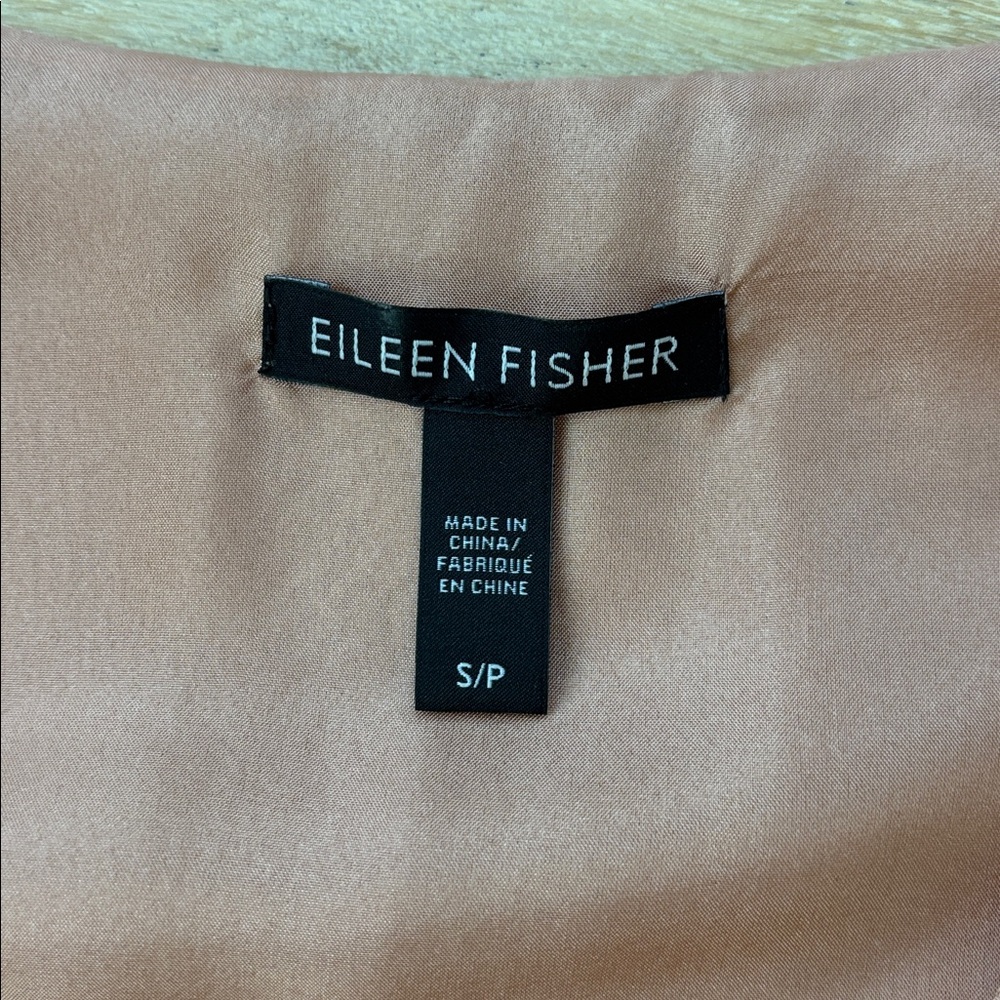 Eileen Fisher Silk Crepe De Chine Drop Waist Dress Sz S - Picture 5 of 7